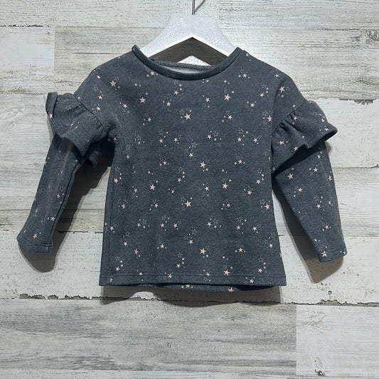 Girls Size 2t Grayson Mini grey stars long sleeve shirt - good used condition