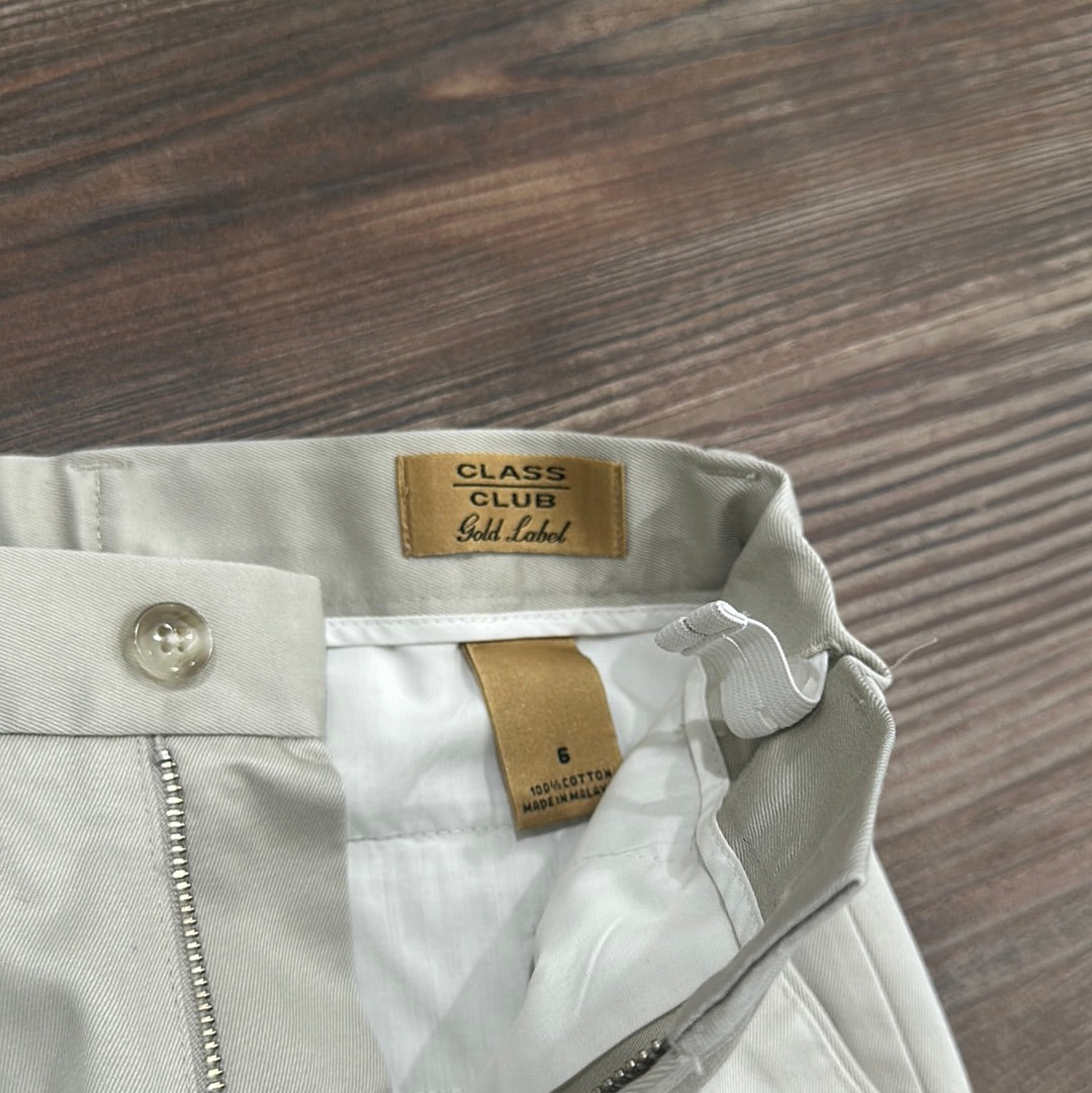 Boys Size 6 Class Club Gold Label Khaki Dress Pants With Adjustable Waist - Very Good Used Condition
