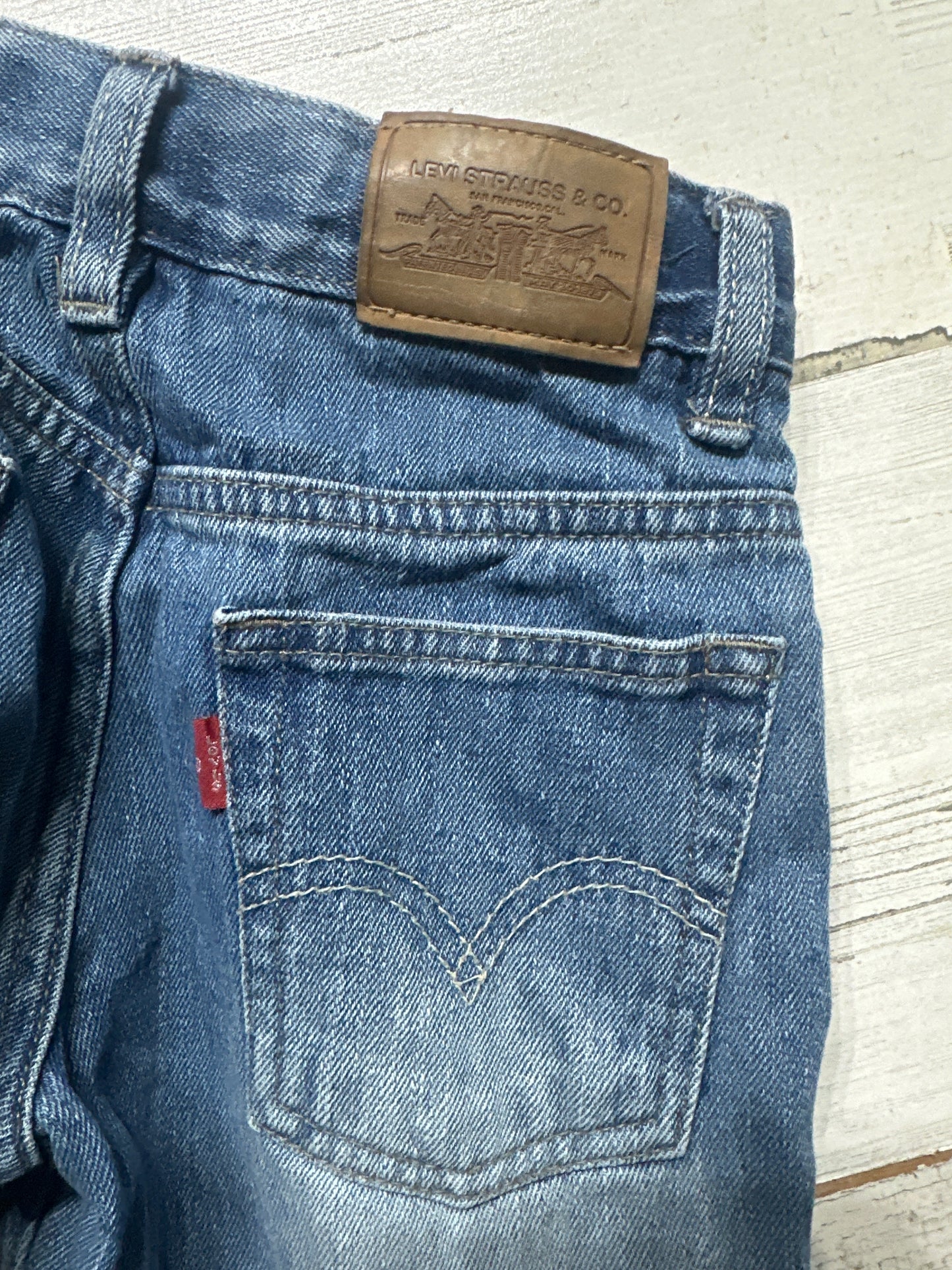 Boys Size 7 Regular Levi’s 569 Loose Straight Adjustable Waist Jeans - Good Used Condition