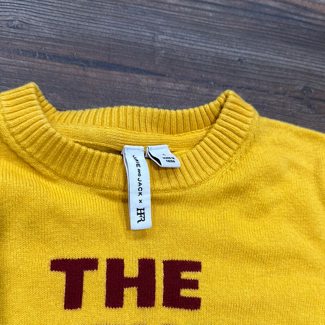 Girls Preowned Size 5 Janie and Jack The Future Yellow Sweater - Good Used Condition