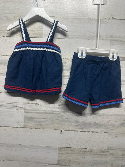 Size 3t Old Navy Red White and Blue Ric-Rac Outfit Set - Good Used Condition