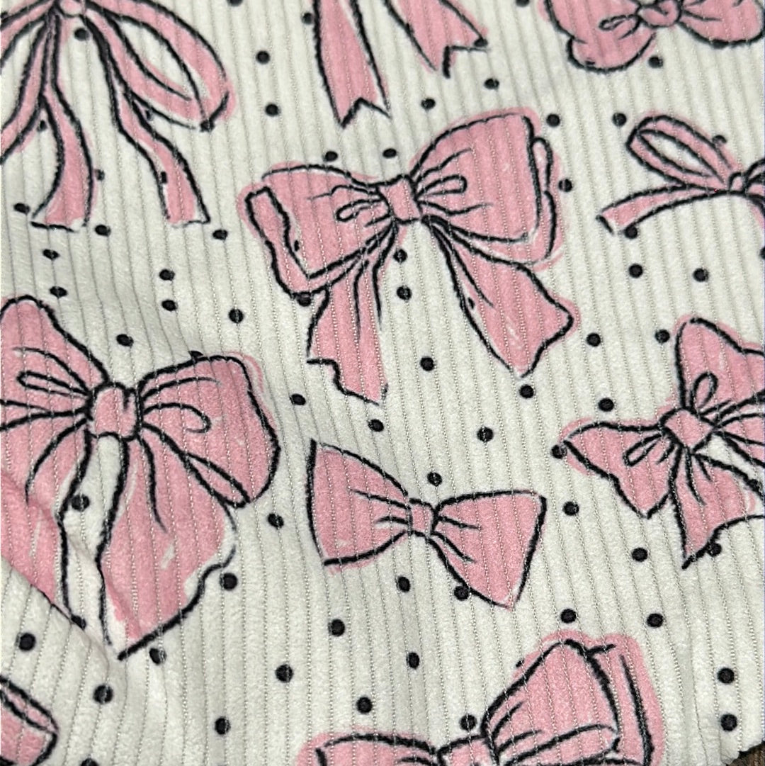 Bow Print Corduroy Makeup Bag - New