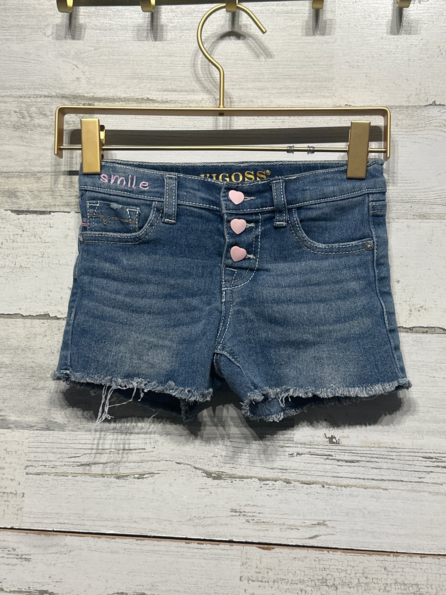 Girls Size 5 Vigoss Heart Button Denim Shorts - Good Used Condition