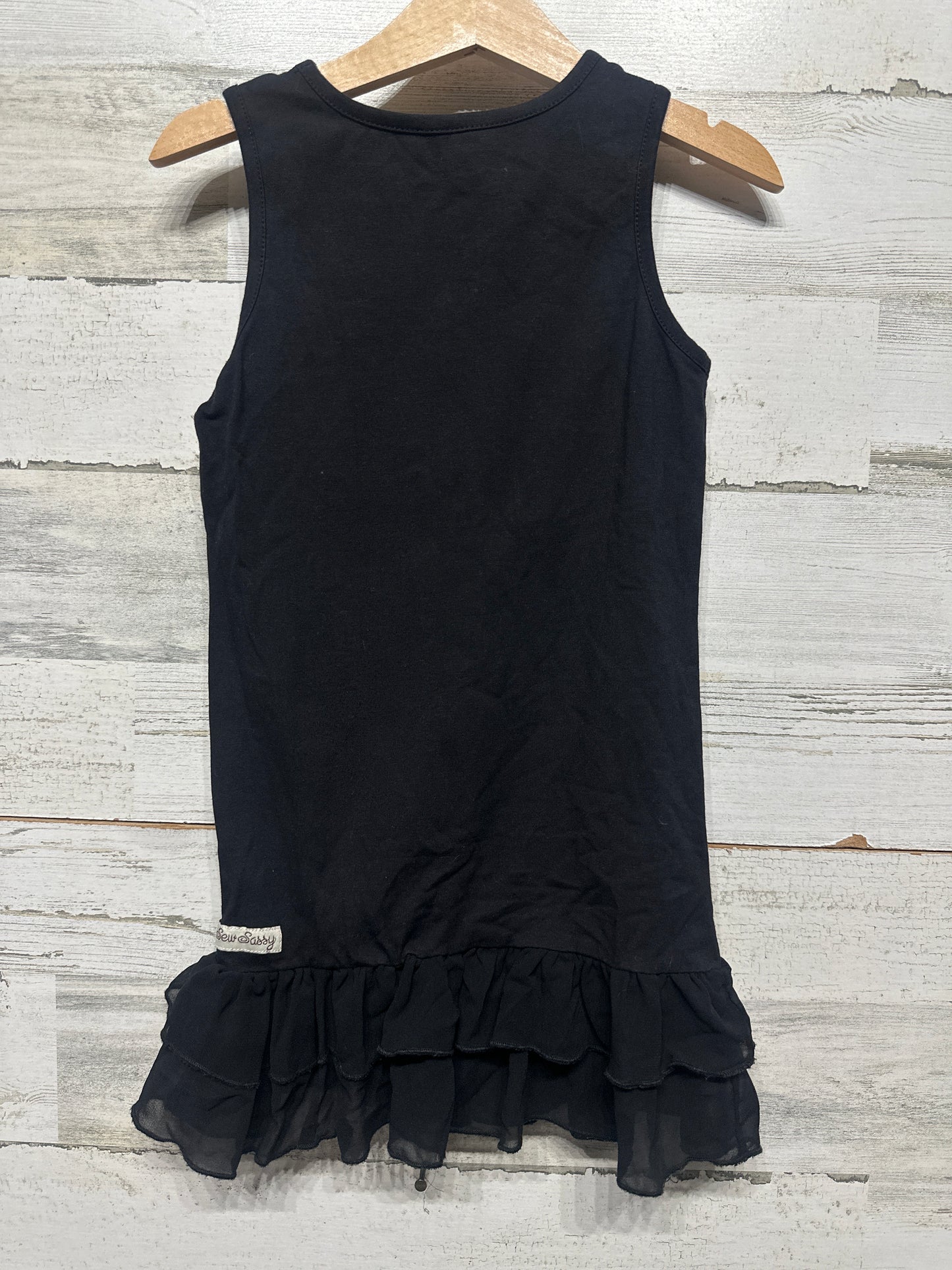 Size 8 Sew Sassy Black Sleeveless Ruffle Tunic - Very Good Used Condition