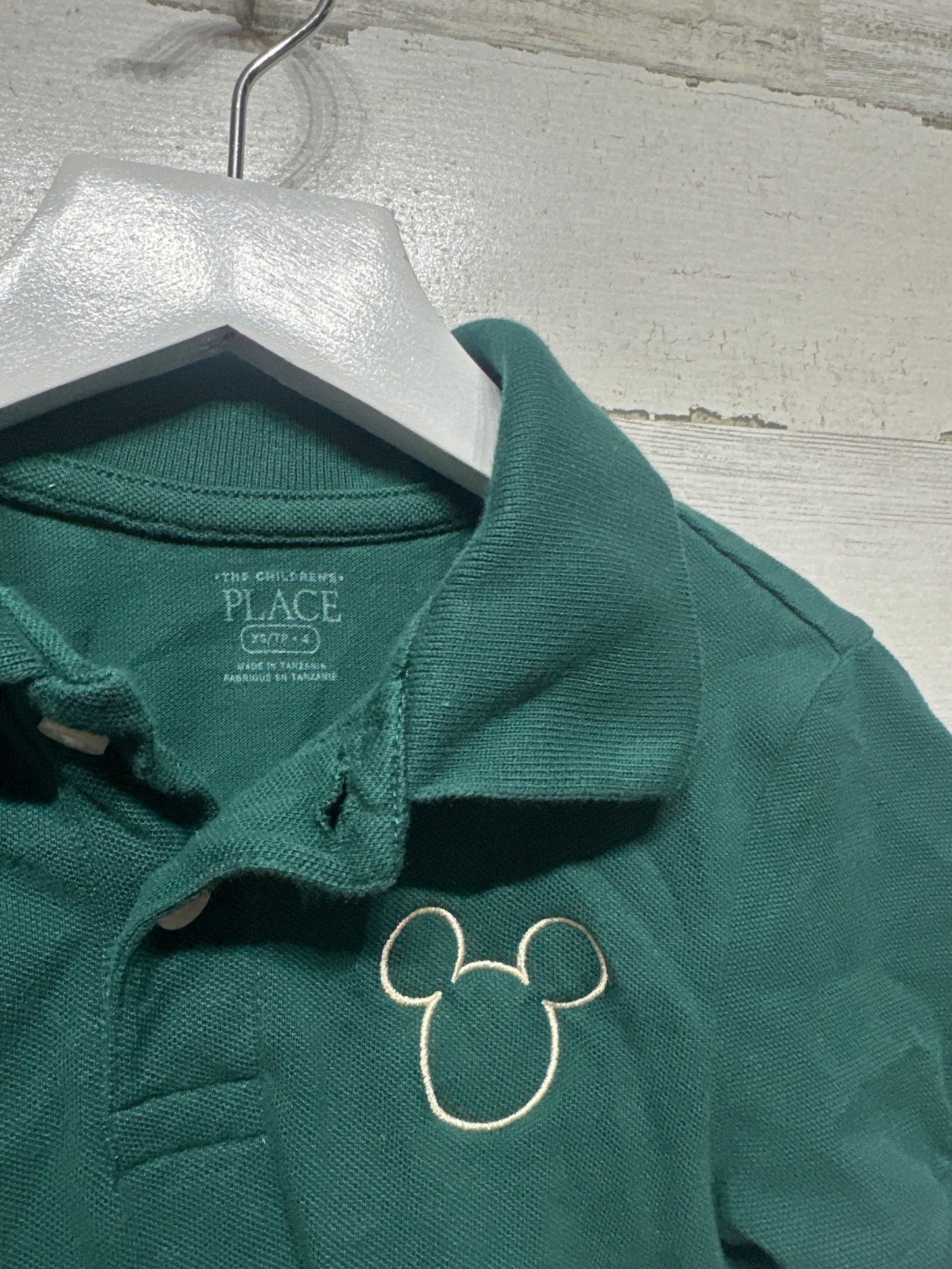 Size 4 XS Children’s Place Mouse Embroidered Polo Shirt Lot (2 Pieces) - Very Good Used Condition