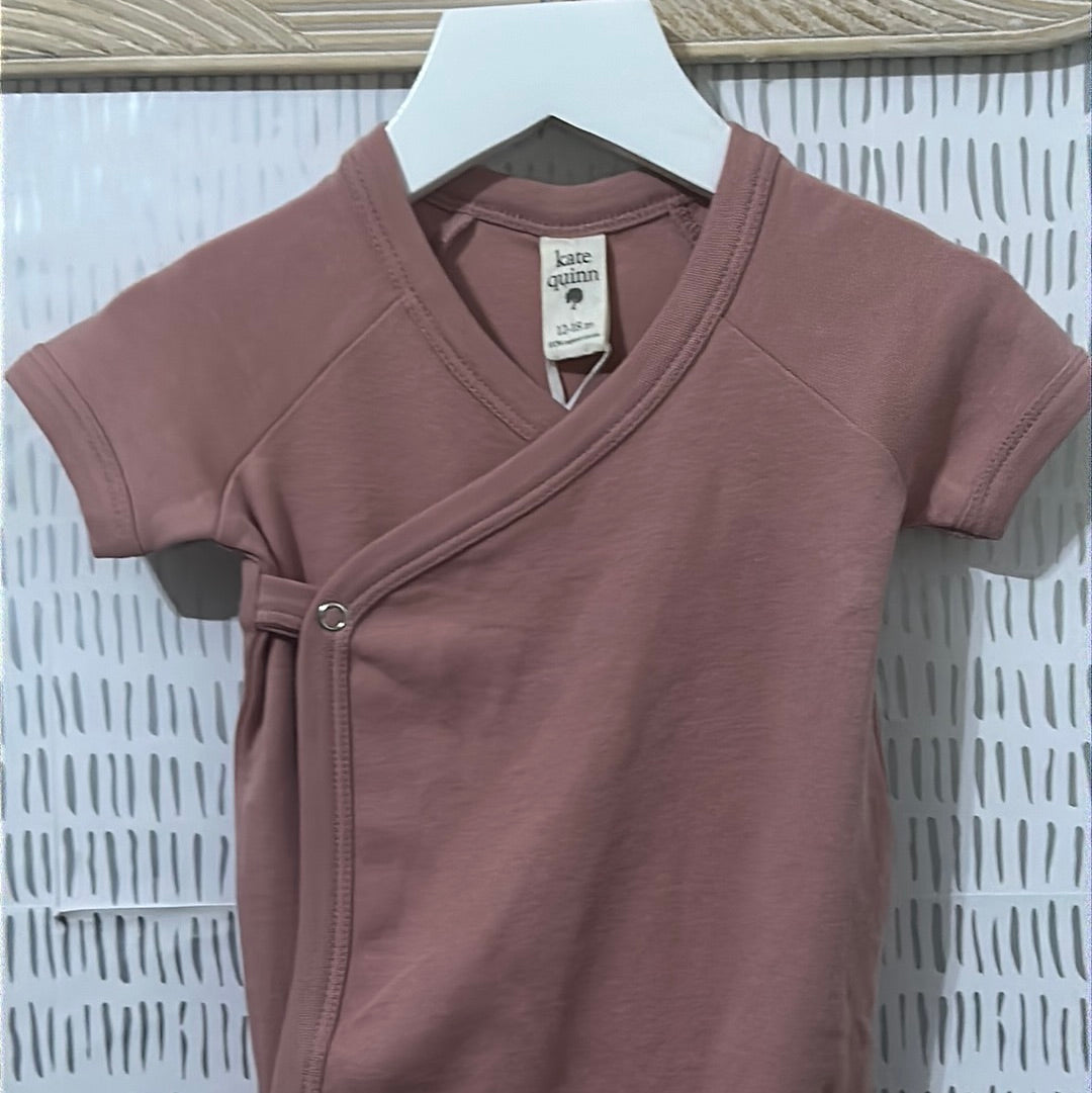 Girls Size 12-18m Kate Quinn Organic Cotton Solid Onesie - New With Tags
