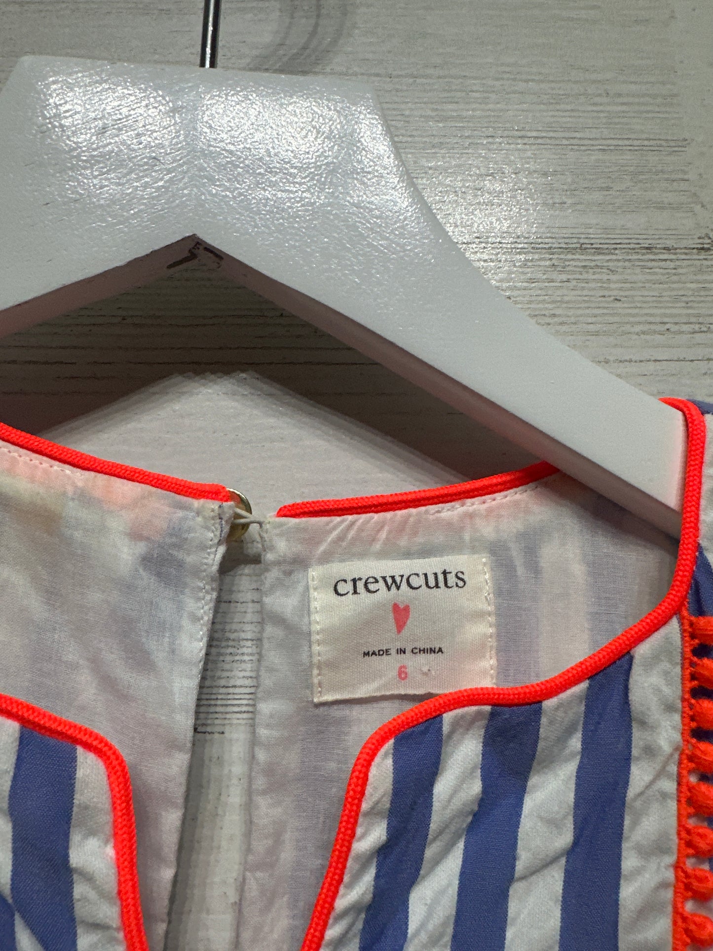 Girls Size 6 Crewcuts Striped Seersucker Dress - Play Condition*