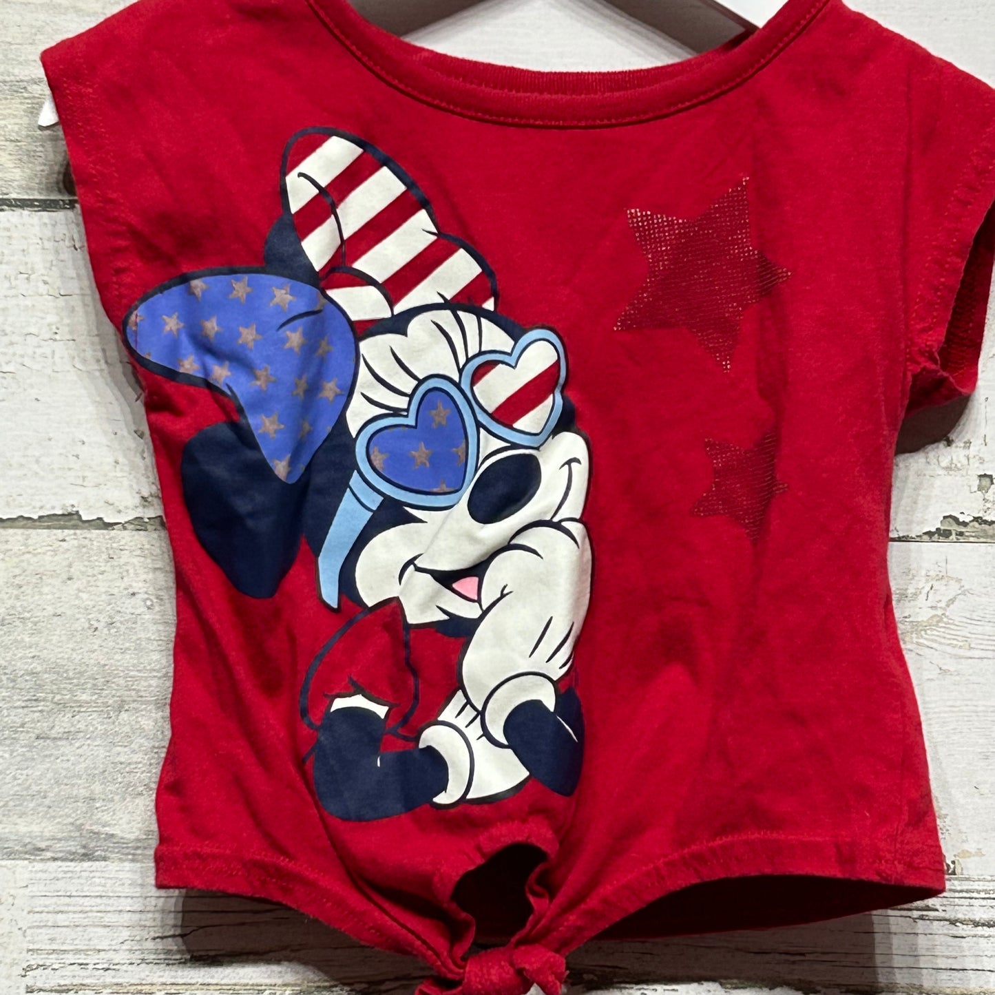 Girls Size 2t Red White and Blue Minnie Shirt - Good Used Condition