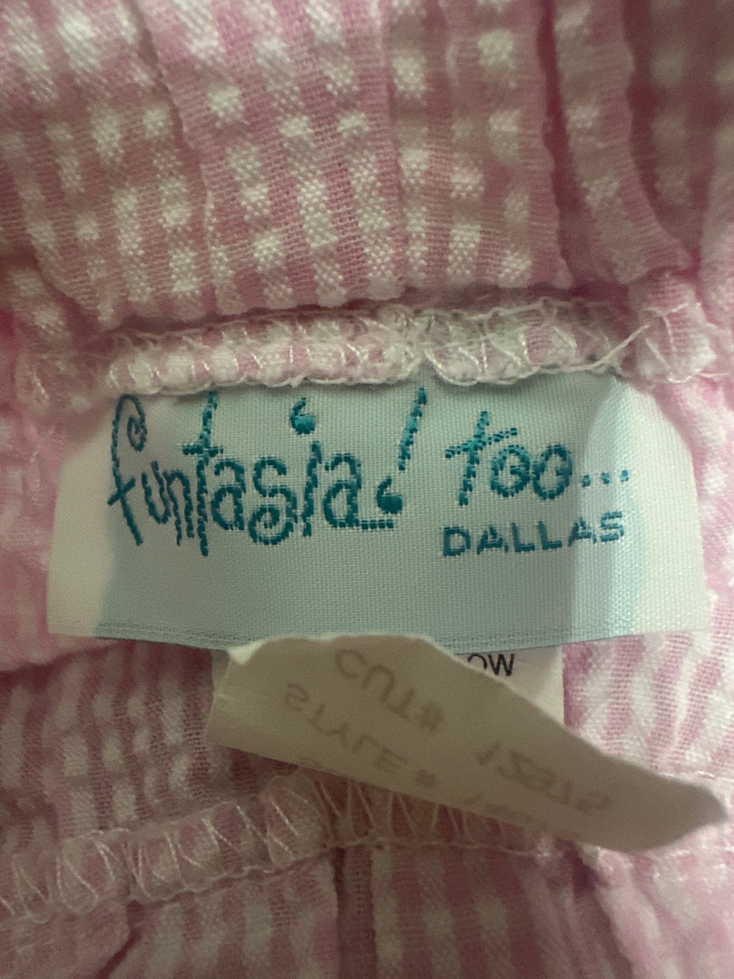 Girls Size 3m Funtasia Too Pink Gingham Seersucker Ruffle Shorts - Very Good Used Condition