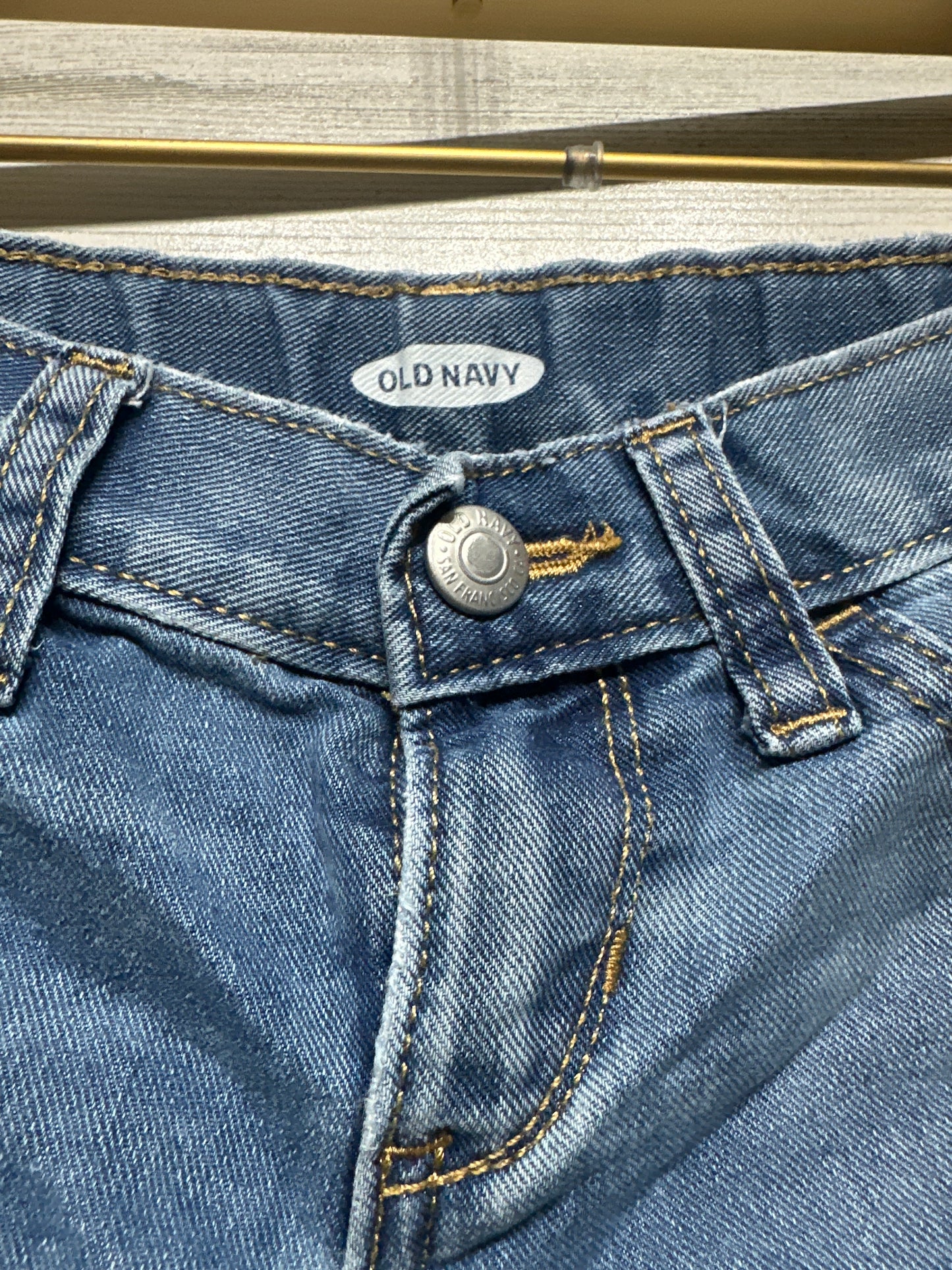 Girls Size 7 Old Navy Denim Shorts with Adjustable Waist - Good Used Condition