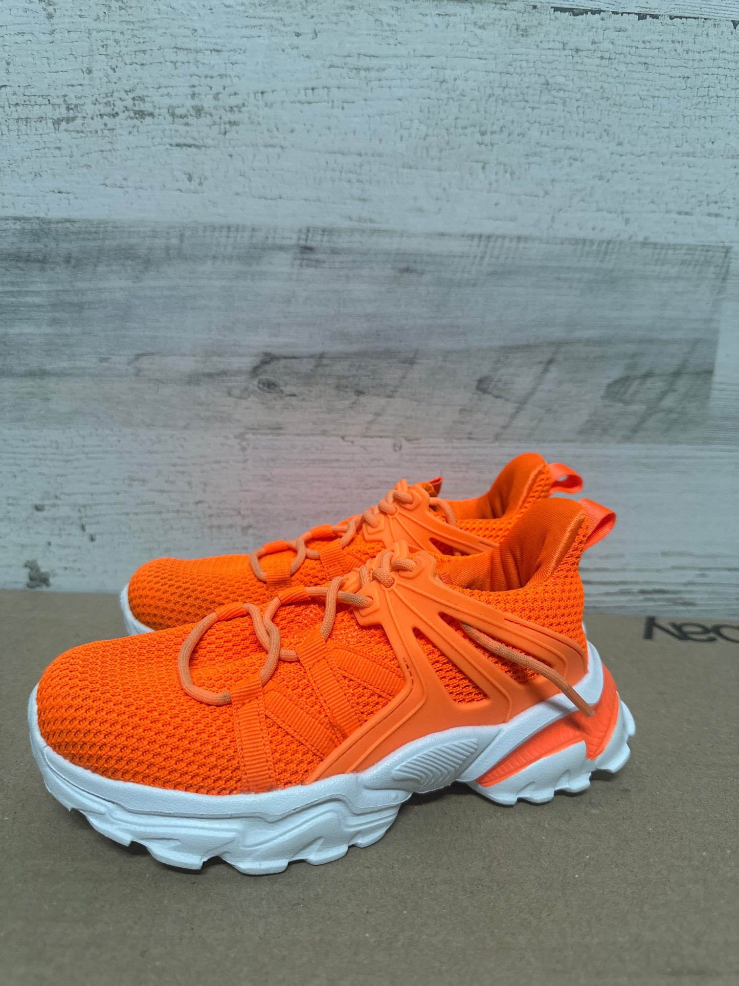 Boys Size Youth 13 Kids Orange Slip On Shoes - Good Used Condition