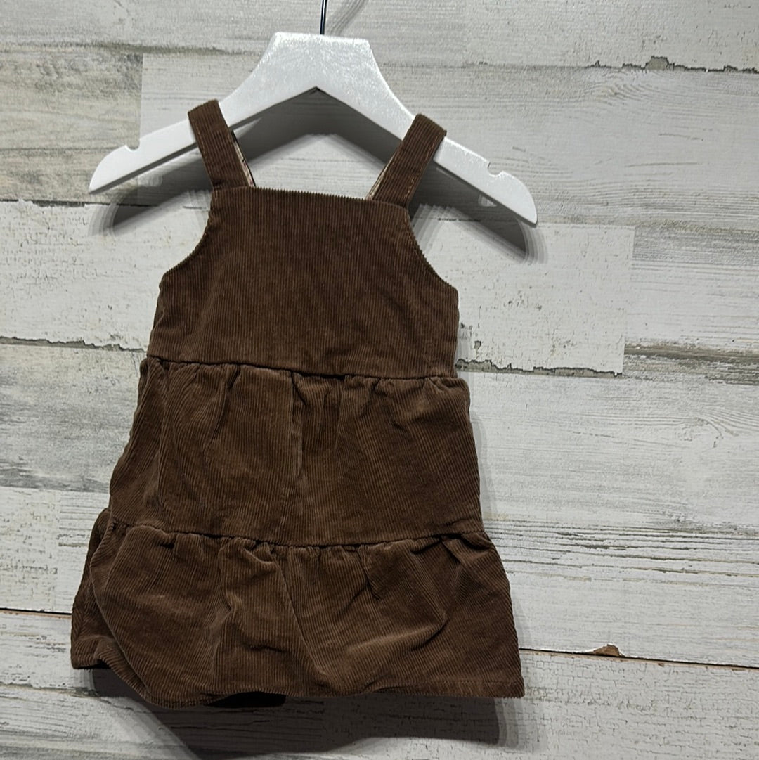 Girls Size 12m Chelsea and Violet Brown Cord Jumper Dress - Good Used Condition