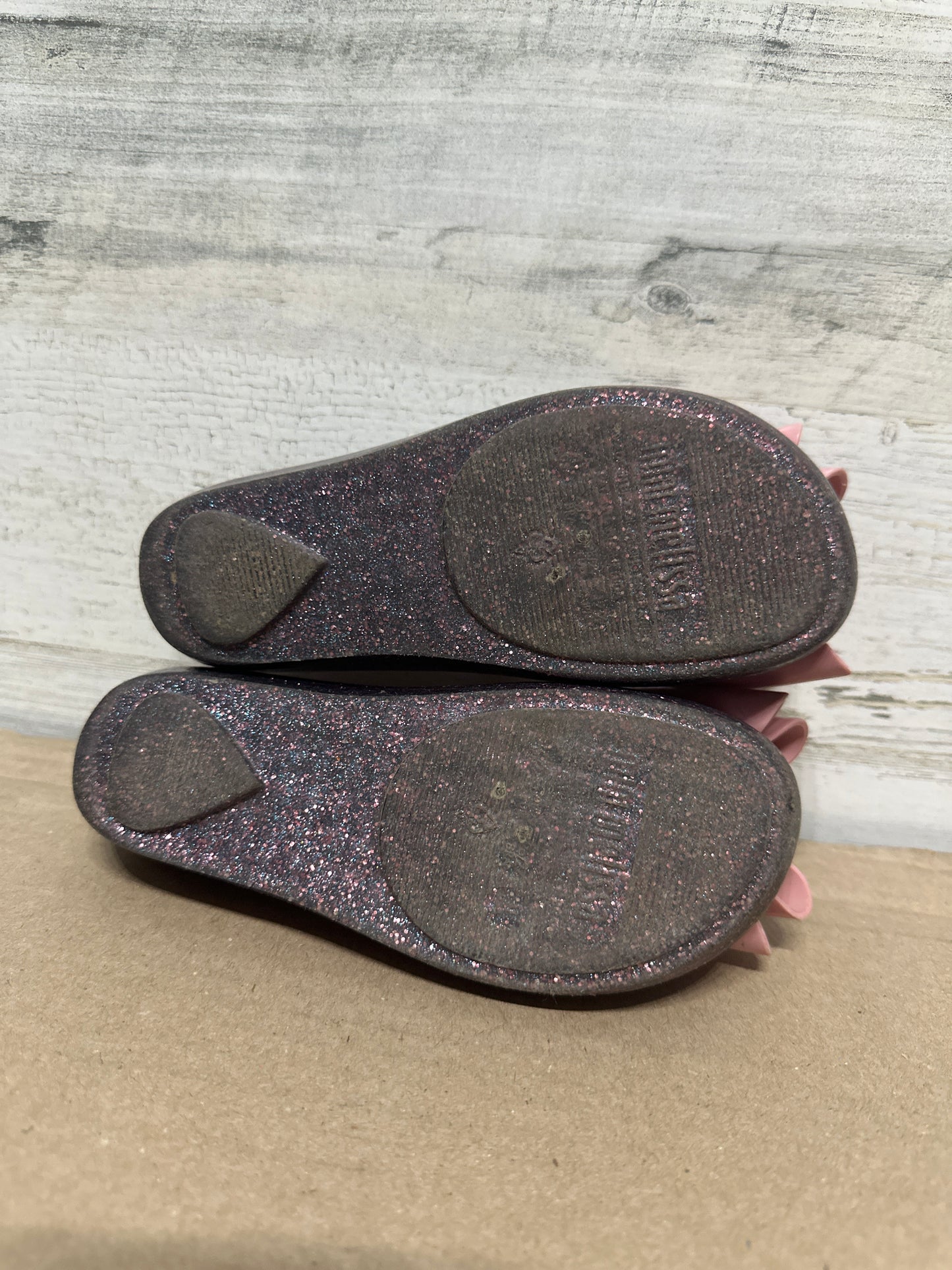 Size 11 Toddler Mini Melissa Sparkle Bow Shoes - Good Used Condition*