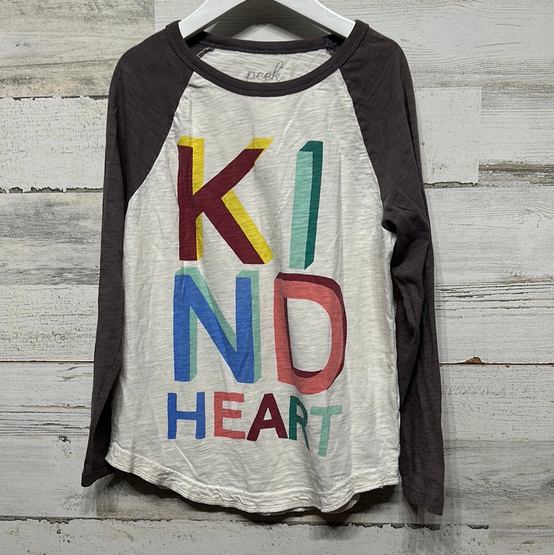 Girls Size Medium (Size 8) Peek Girls Kind Heart Shirt - Good Used Condition