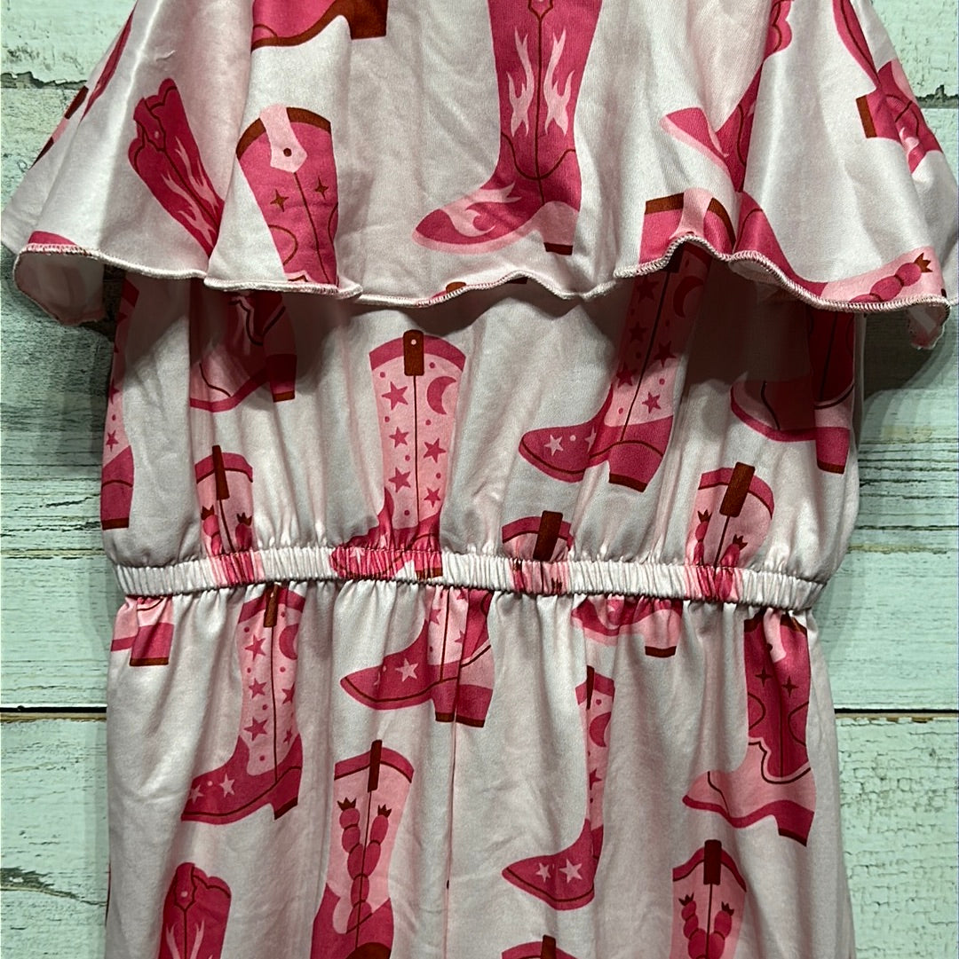 Girls Size 4-5 Years Cowgirl Boot Romper - New