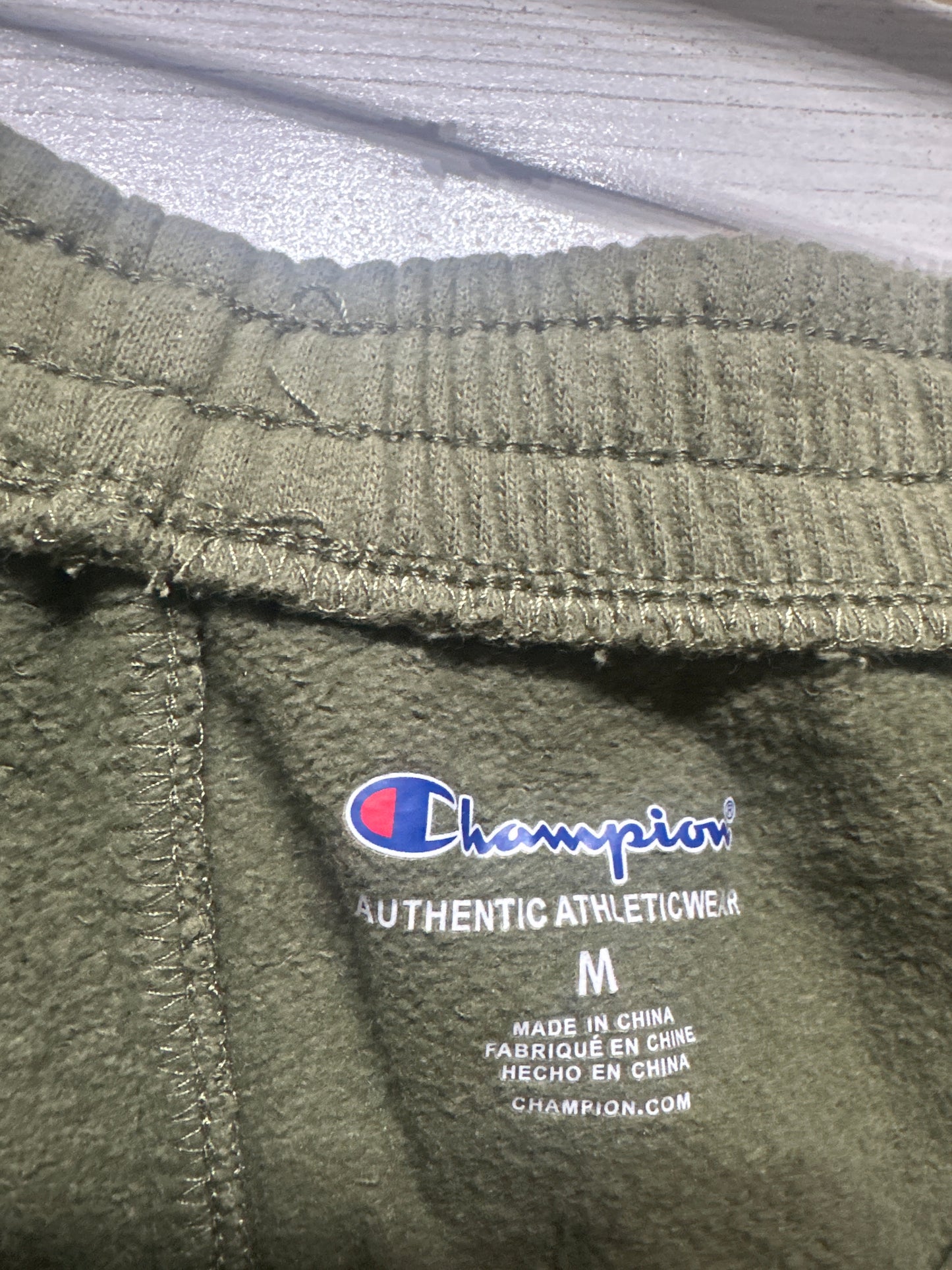 Boys Medium (10/12) Champion Olive Green Cargo Sweatpants - Good Used Condition