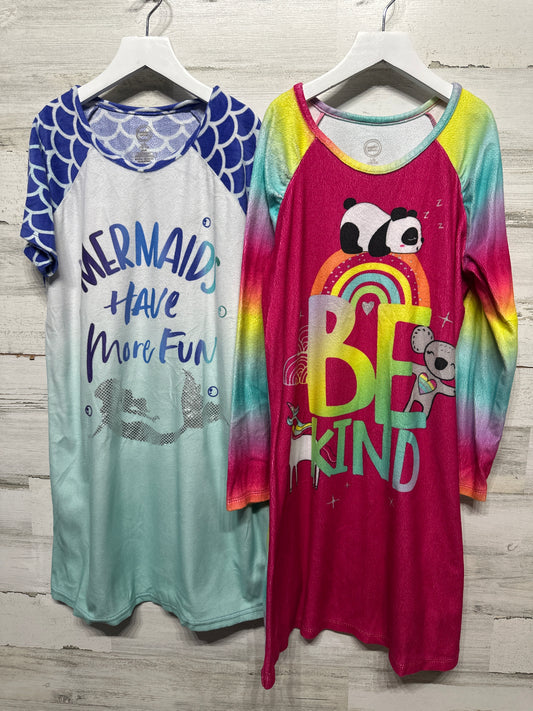 Size 10/12 Plus Fleece Nightgown Lot (2 pieces) - Good Used Condition