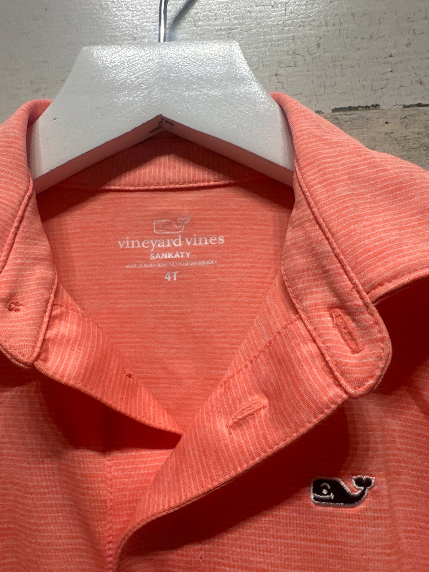 Boys Size 4t Vineyard Vines Sankaty Performance Polo Shirt - Very Good Used Condition