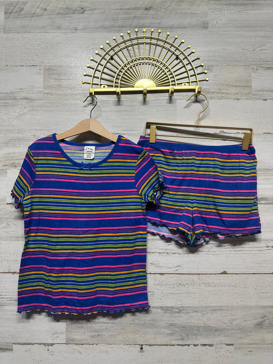 Size 10/12 Large Art Class Striped Shorts Pajama Set - Very Good Used Condition