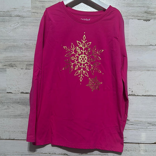Girls Size 10-12 Cat and Jack long sleeve snowflake tee - very good used condition