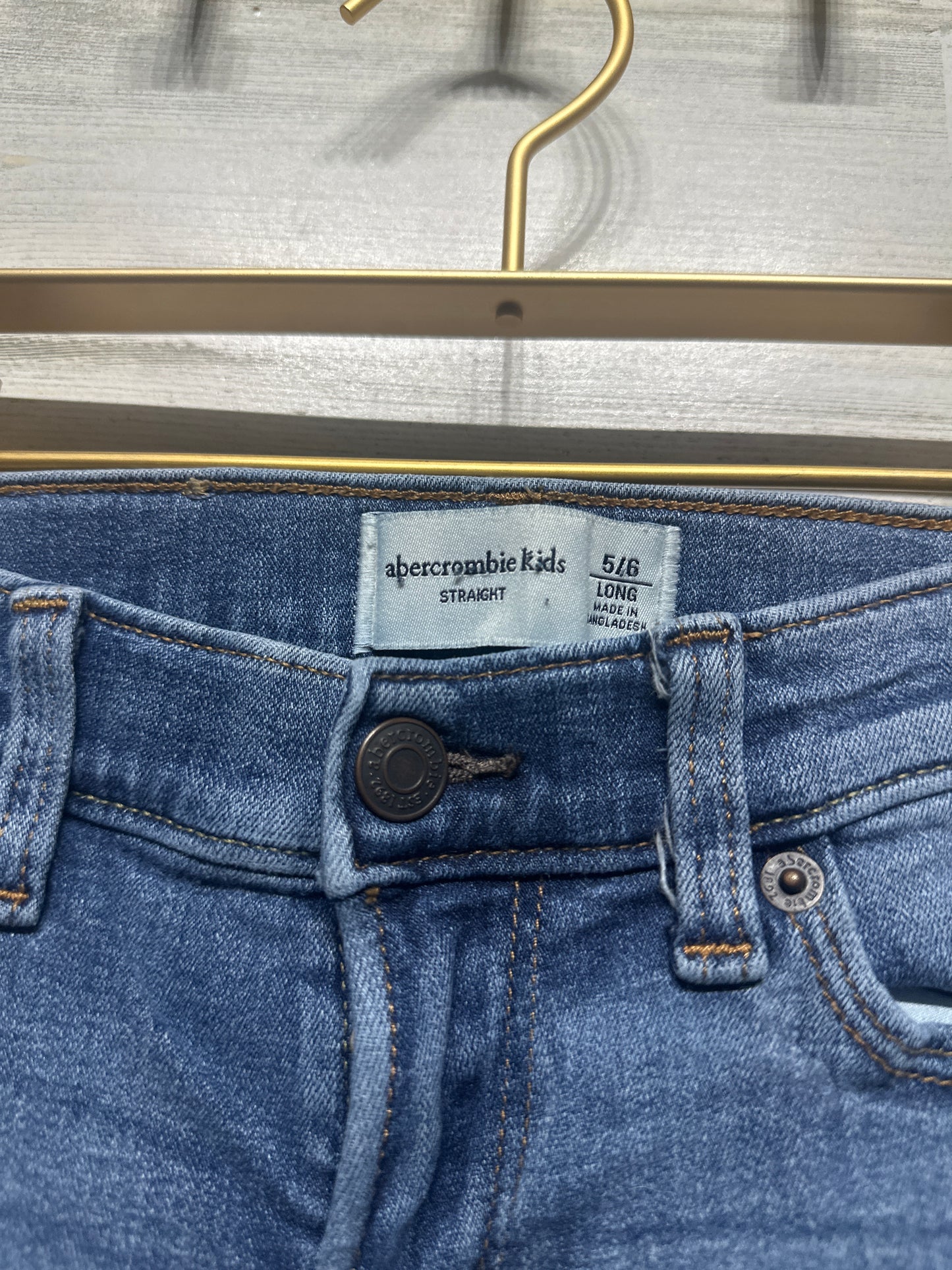 Boys Size 5/6 Long Abercrombie Kids Straight Adjustable Waist Jeans - Play Condition*
