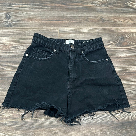 Women's Size 2 Cotton On High Flashback Black Denim Shorts  - Good Used Condition