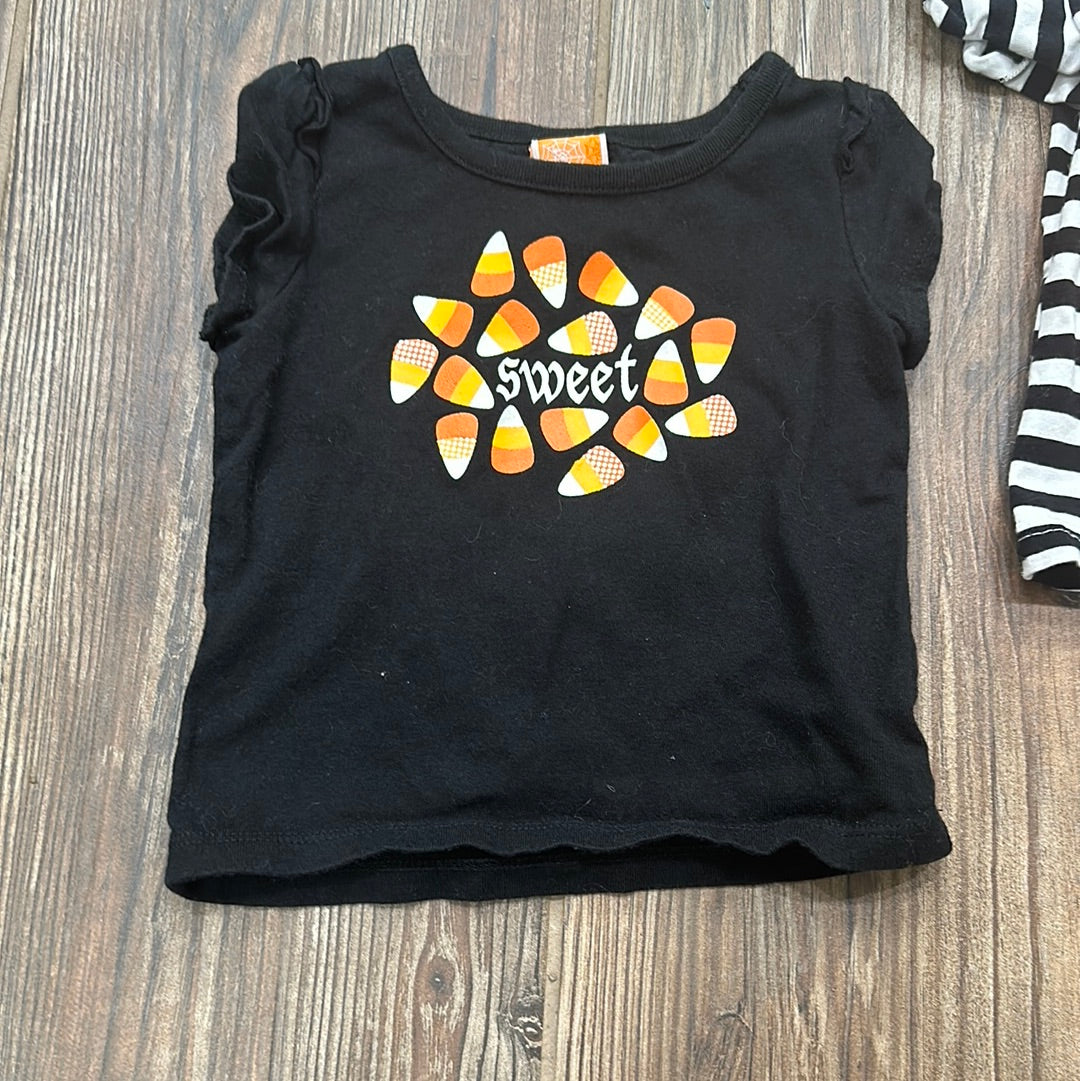 Girls Size 12m Halloween Shirt Lot (2 pieces) - Good Used Condition