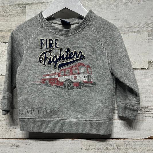 Boys Size 12-18m Gap Firefighter Sweatshirt - Good Used Condition