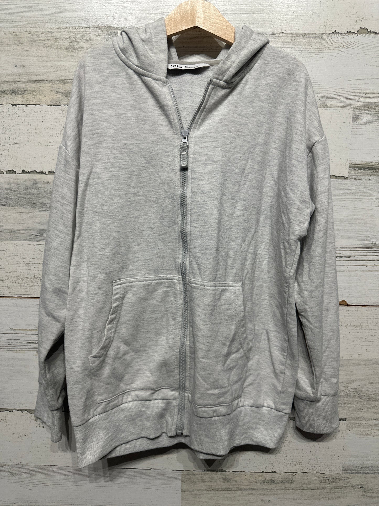 Girls Size Medium (10-12) DSG Grey Hooded Zip Up Jacket - Good Used Condition