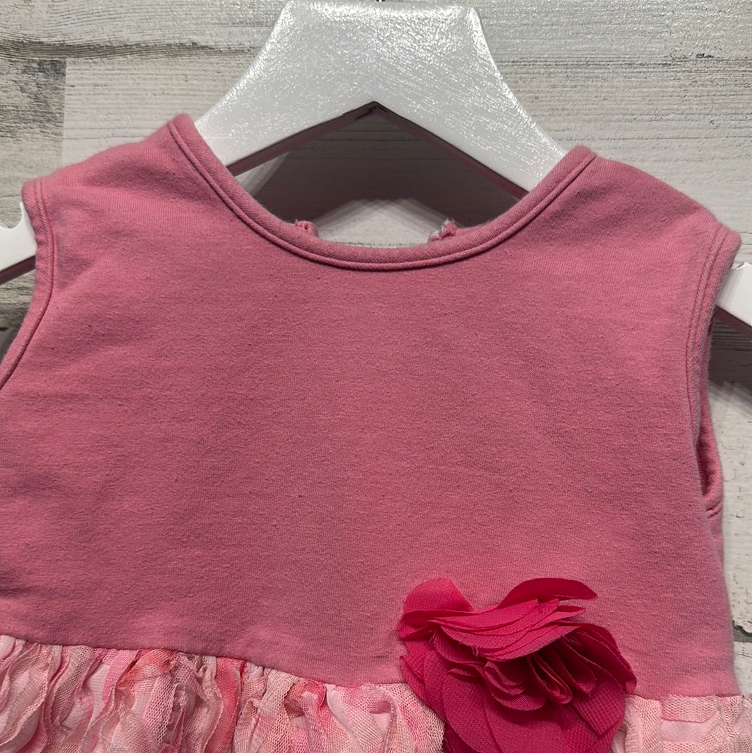 Girls Size 24m Ric Rac & Ruffles Pink Tulle Rose Bubble - Good Used Condition