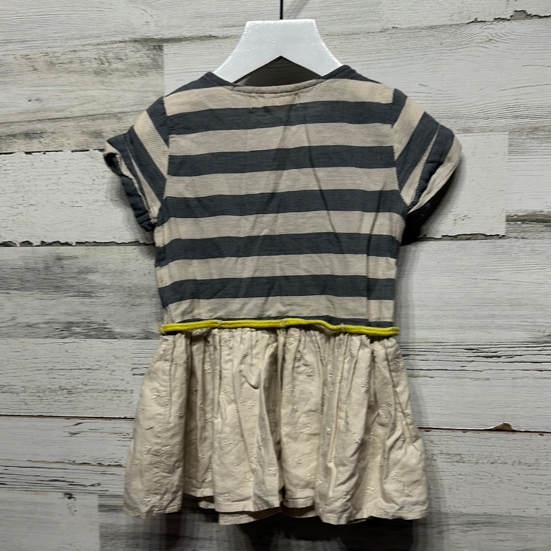Girls Size 18-24m Zara Striped Dress with Rope Belt - Play Condition