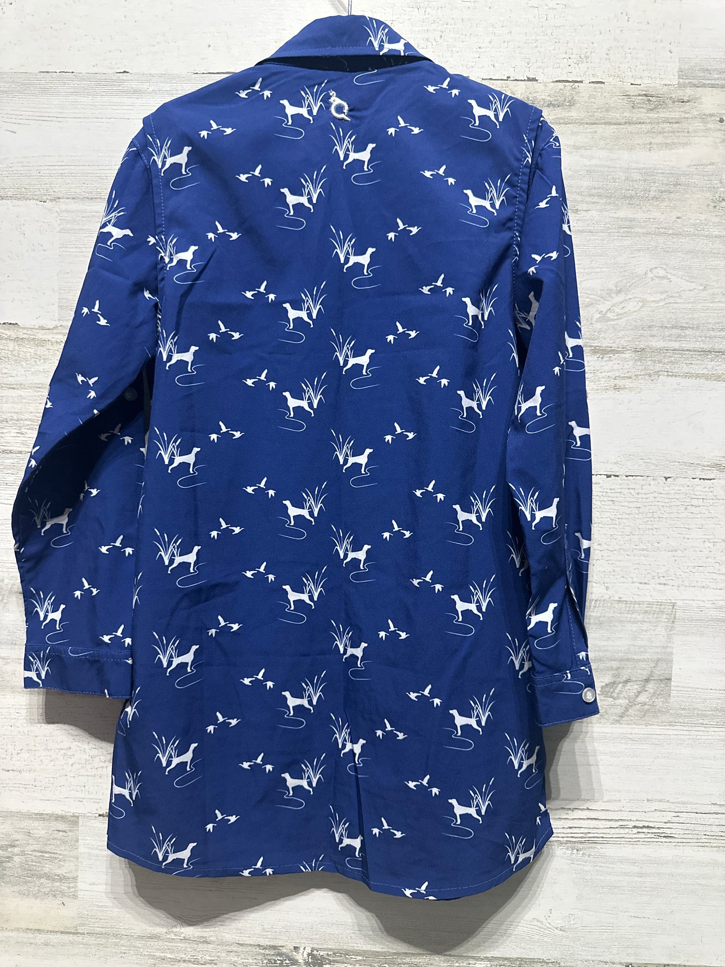 Boys Size 7 Blue Quail UPF 50+ Button Up Shirt - Very Good Used Condition