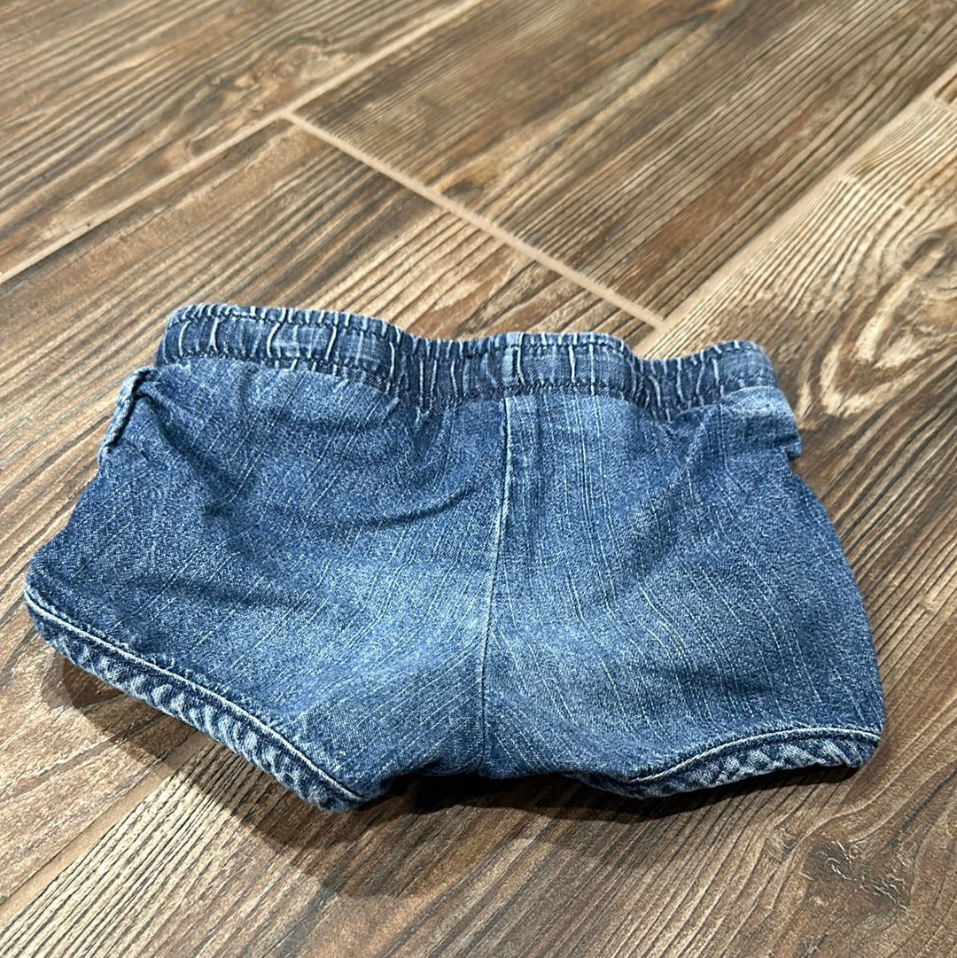 Girls Size 12m Cat and Jack Pull On Denim Shorts - good used condition