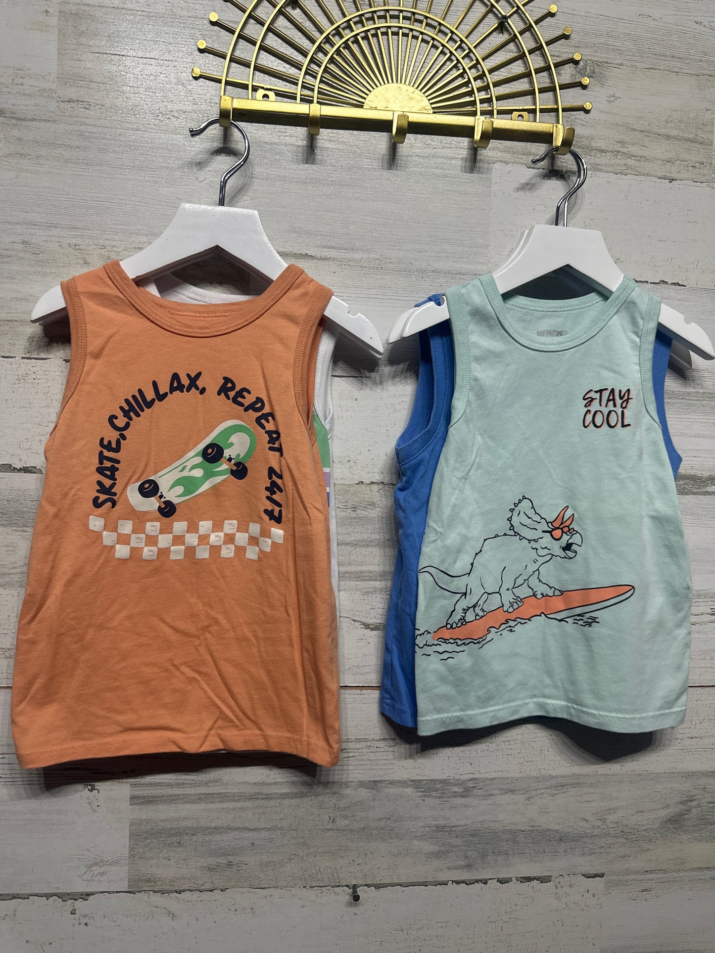 Size 4t Garanimals Sleeveless Shirt Lot (4 Pieces) - Good Used Condition