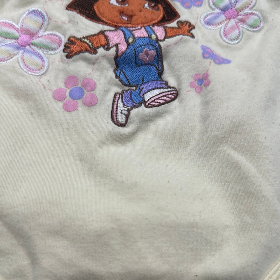 Girls Size 0-3m Nickelodeon Dora Appliqué Onesie (2008) - Good Used Condition