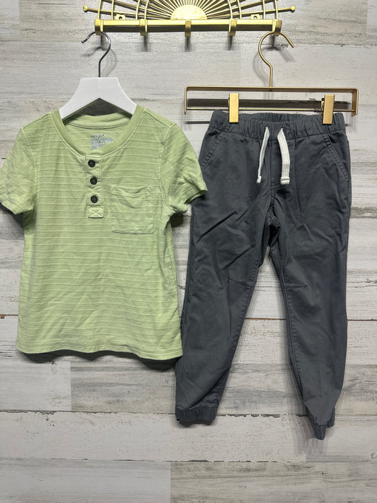 Size 4t Cat and Jack Henley Shirt and Jogger Pants - Good Used Condition