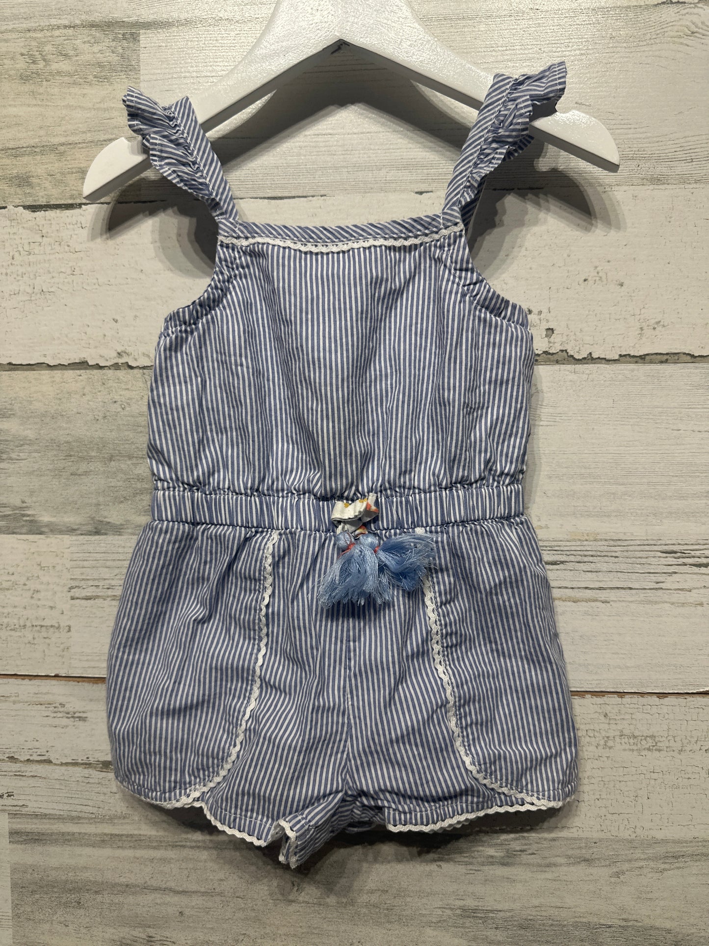 Girls Size 12m Savannah Striped Romper - Good Used Condition