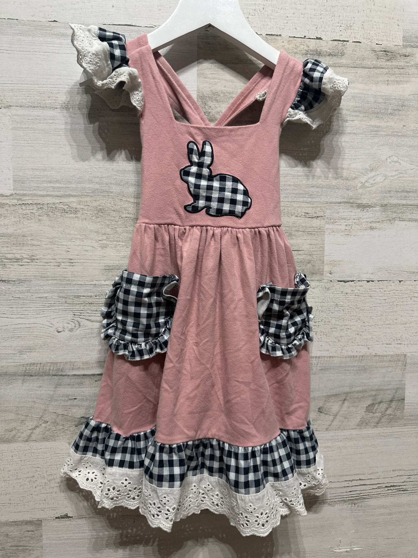 Girls Size 4 Honeydew Bunny Dress - Good Used Condition