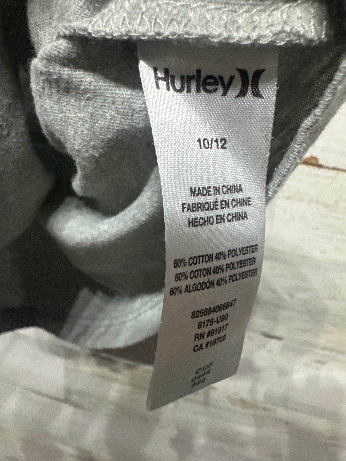 Boys Size 10/12 Hurley T-Shirt - Good Used Condition