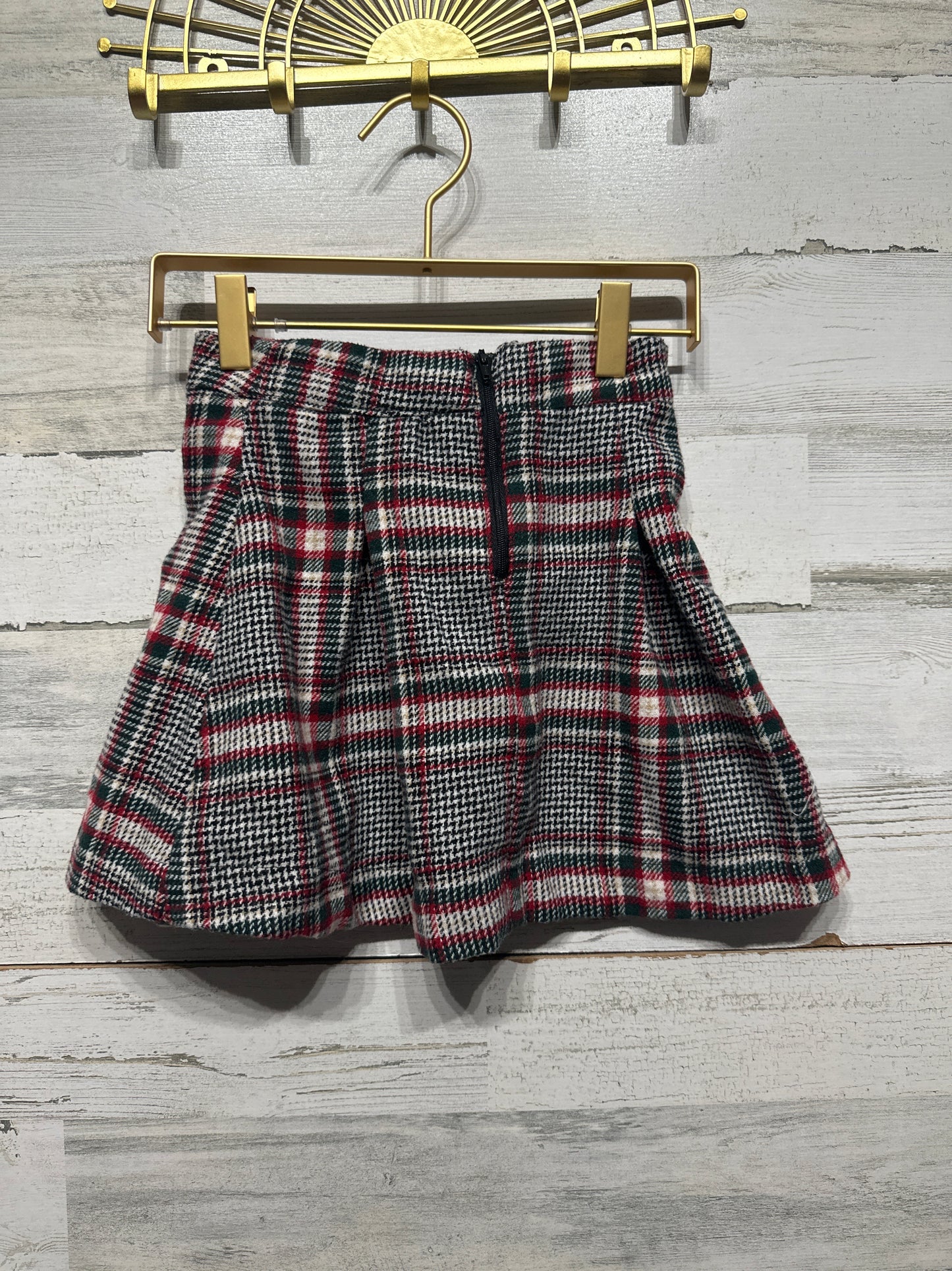 Girls Size Small (Fits like 5/6) Copper Key Plaid Skirt - Good Used Condition