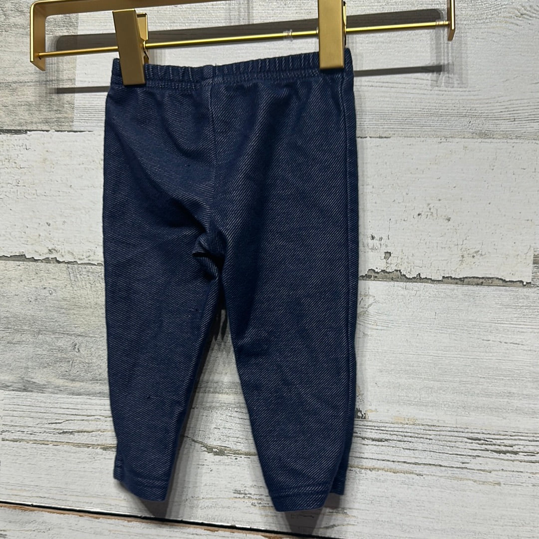 Girls Size 6m Carter's Denim Look Leggings - Good Used Condition