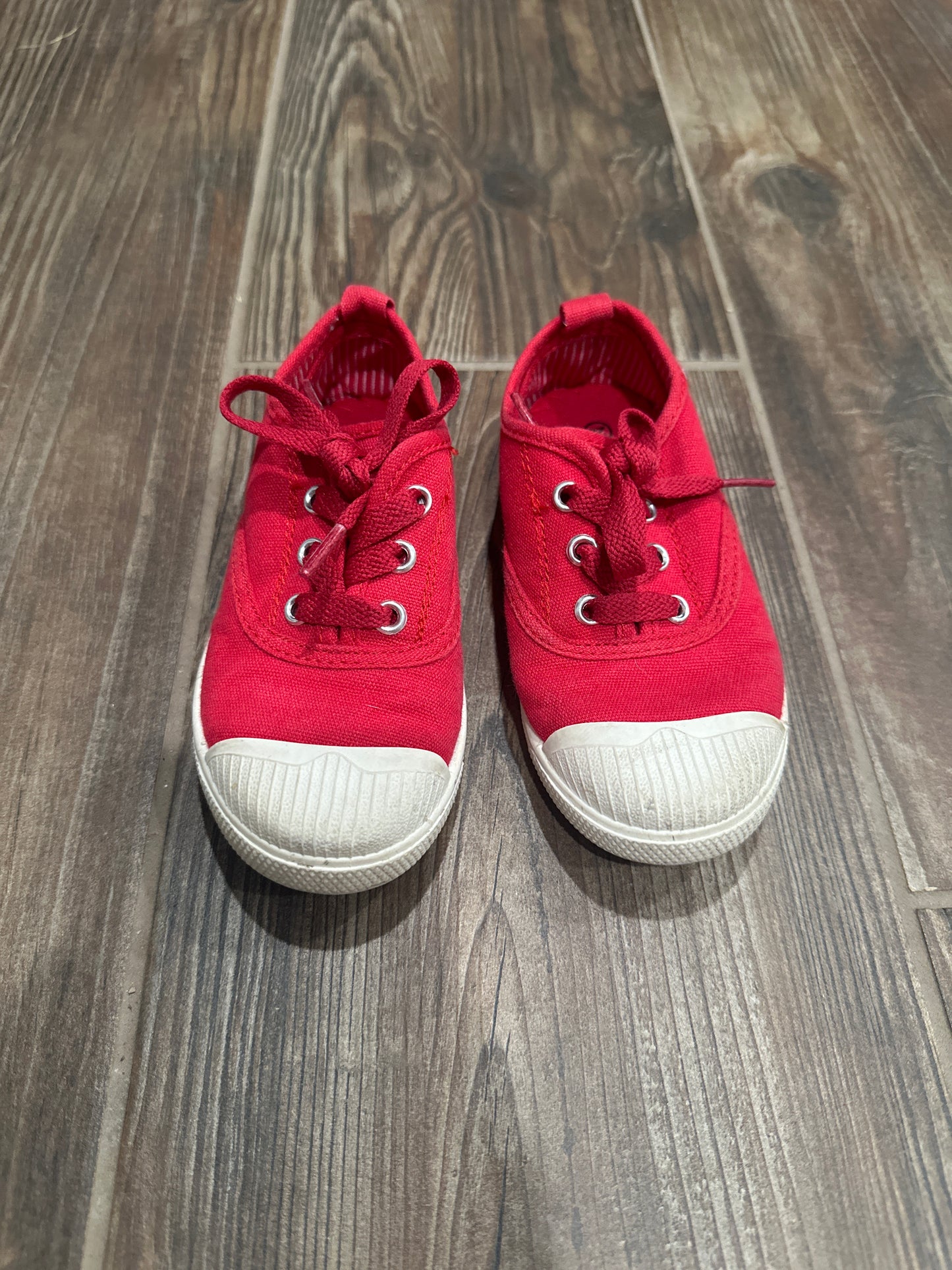 Boys Size 28 (11 toddler) Chus Red Tie Shoes- Good Used Condition