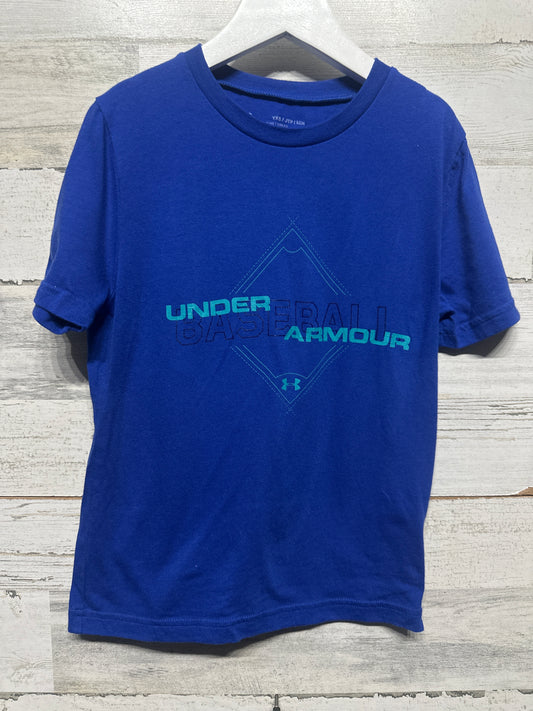 Size YXS (7) Under Armour Blue Heat Gear Shirt - Very Good Used Condition