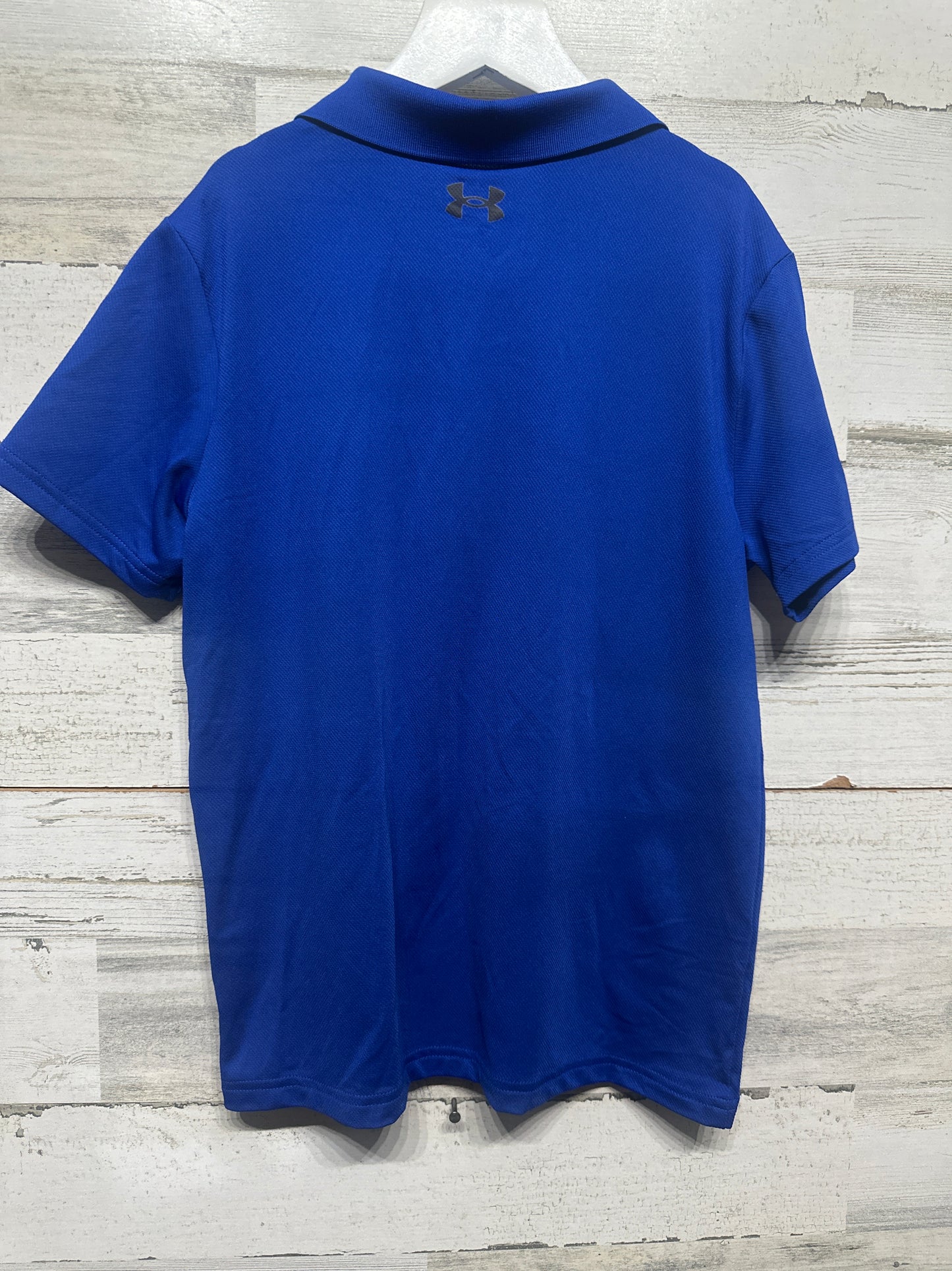 Size Youth Medium Under Armour Blue Polo Shirt - Very Good Used Condition