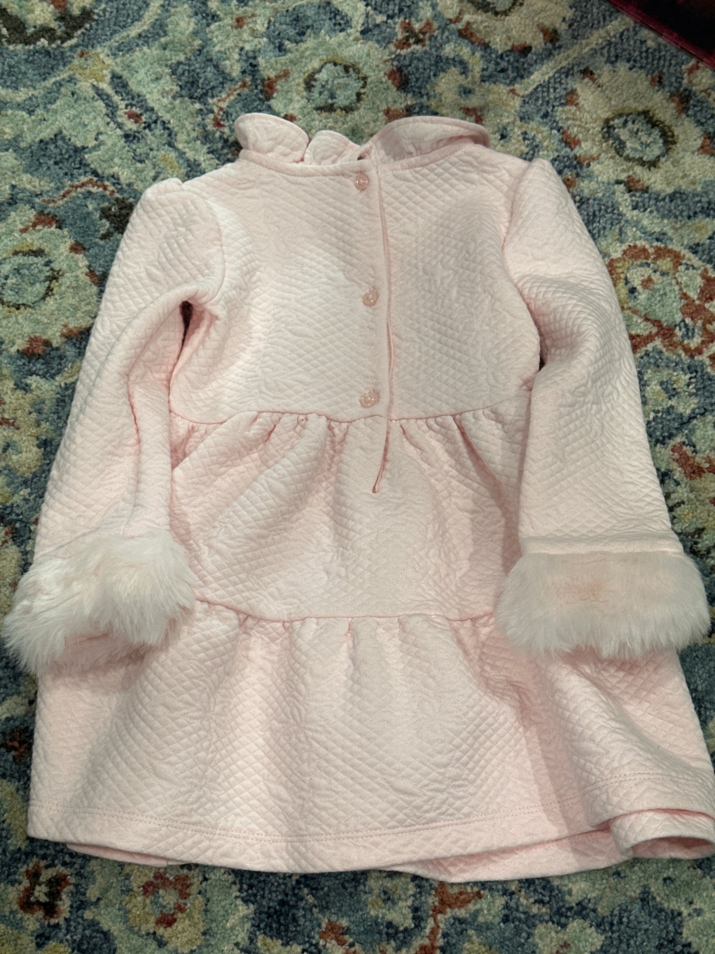 Janie and Jack Pink Quilted Dress Girls 2T VGUC