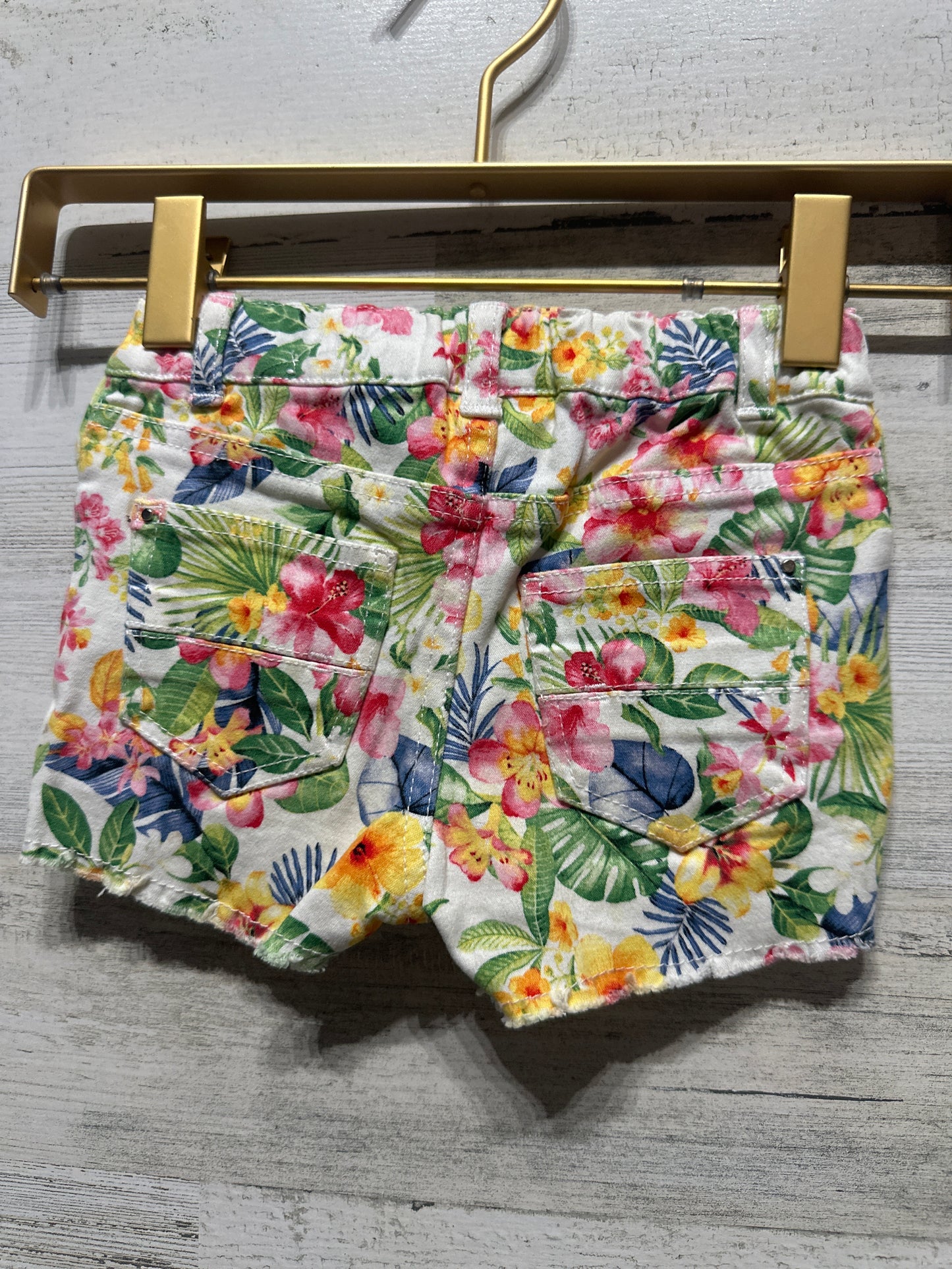 Girls Size 12m Mayoral Adjustable Waist Tropical Shorts - Very Good Used Condition