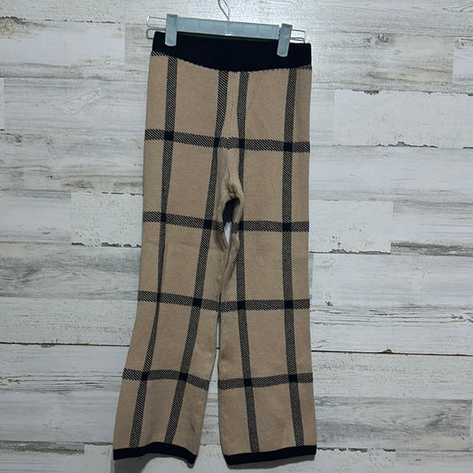 Girls Size 7/8 tan/black plaid pants - good used condition