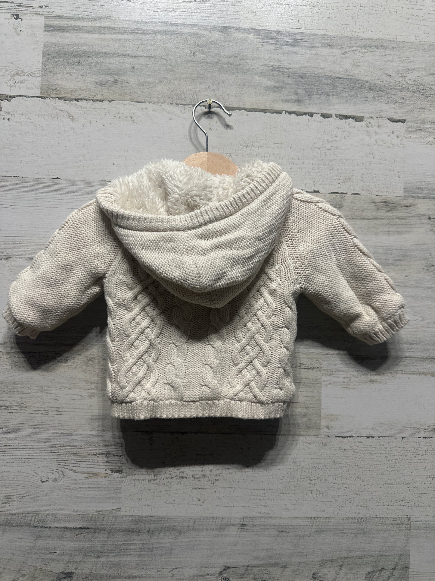 0-3m John Lewis Fleece Lined Hooded Cardigan - Good Used Condition
