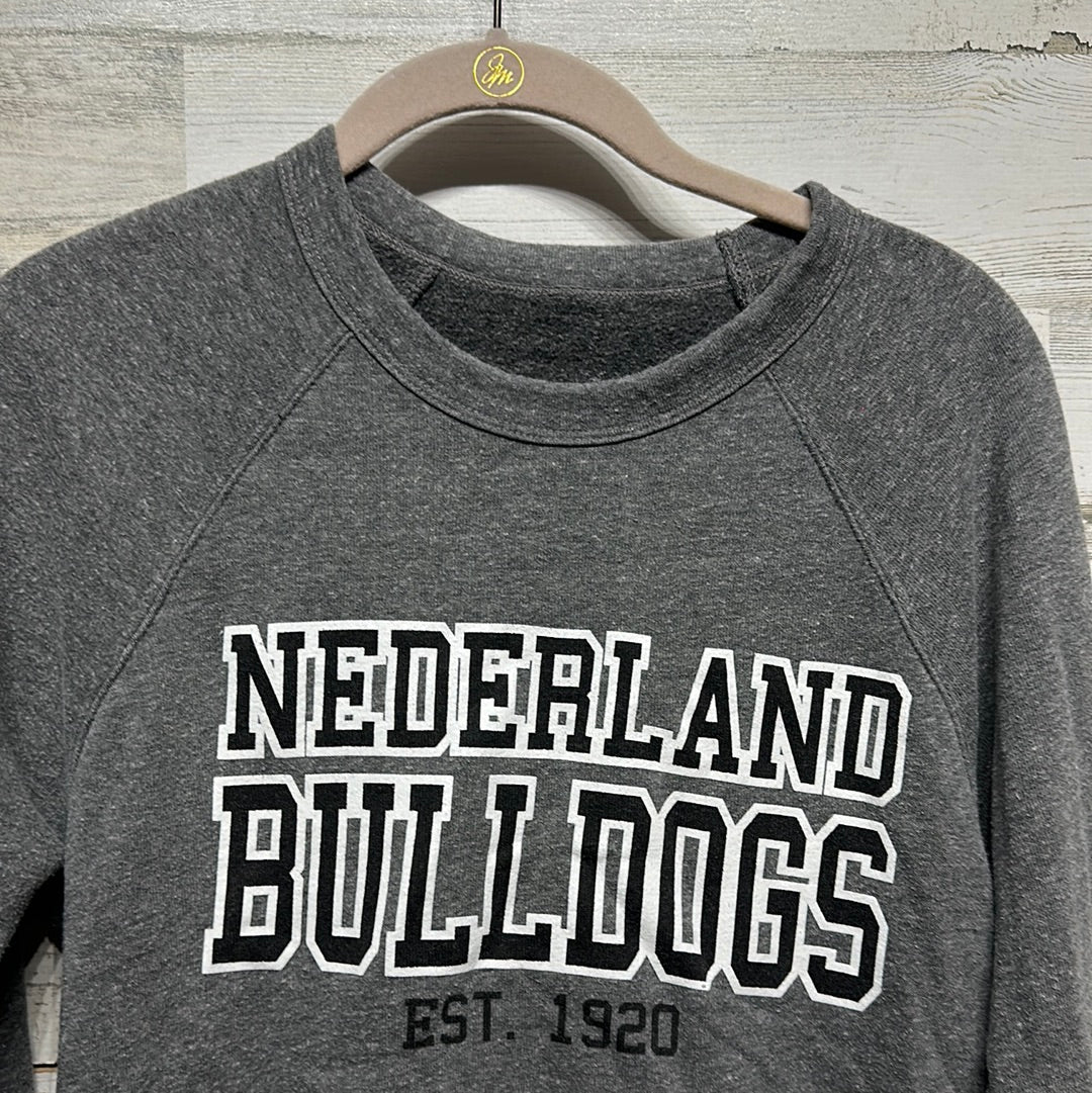 Women's Preowned Size Adult Small Grey Nederland Bulldogs Sweatshirt - Very Good Used Condition