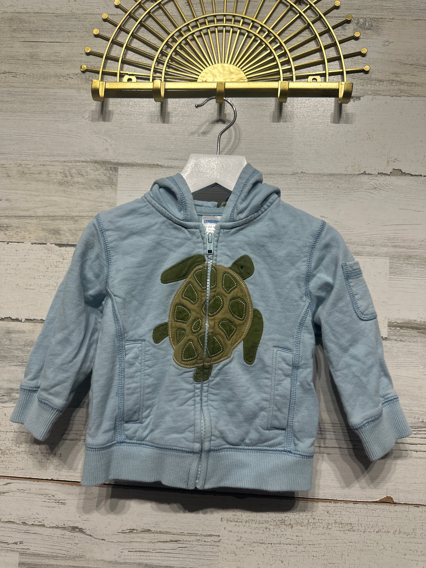 Boys Size 12-24m Gymboree Turtle Hooded Jacket - Good Used Condition